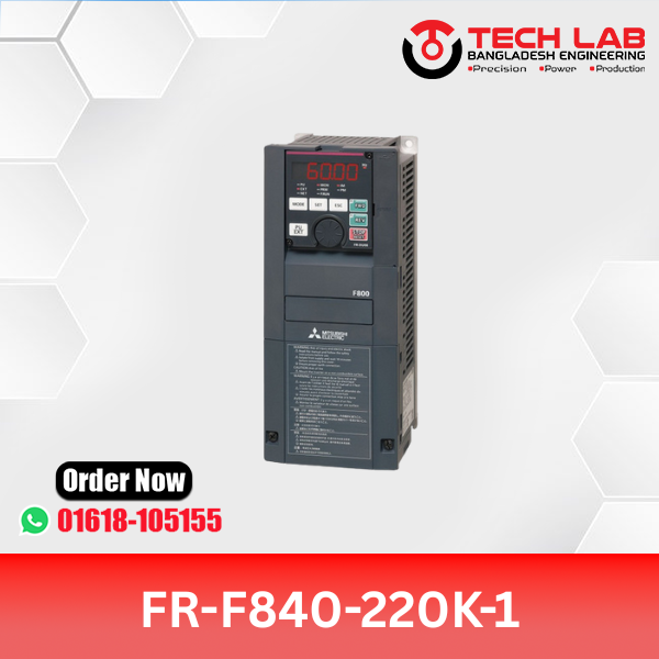 Mitsubishi VFD FR‑F840‑220K‑1 (220 kW / ~295 HP) – FR‑F800 Series