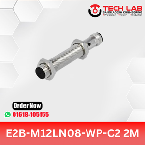 OMRON E2B-M12LN08-WP-C2 – M12 Unshielded Inductive Sensor, PNP NC Output, 8mm Sensing Distance, IP67, 2M Cable