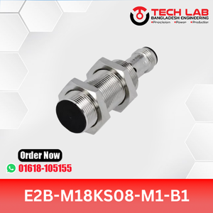 OMRON E2B-M18KS08-M1-B1 – M18 Shielded Inductive Sensor, NPN NO Output, 8mm Sensing Distance, IP67, Pre-wired Cable