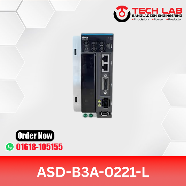 Delta ASD-B3A-0221-L AC Servo Drive – 200W, PR Mode, Pulse/Analog, 220VAC, B3A Series