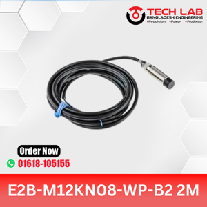 OMRON E2B-M12KN08-WP-B2 – M12 Inductive Sensor, PNP NO Output, 8mm Sensing Distance, IP67, 2M Cable