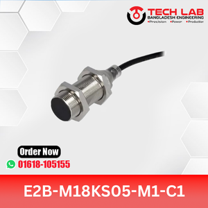 OMRON E2B-M18KS05-M1-C1 – M18 Shielded Inductive Sensor, PNP NO Output, 5mm Sensing Distance, IP67, Pre-wired Cable