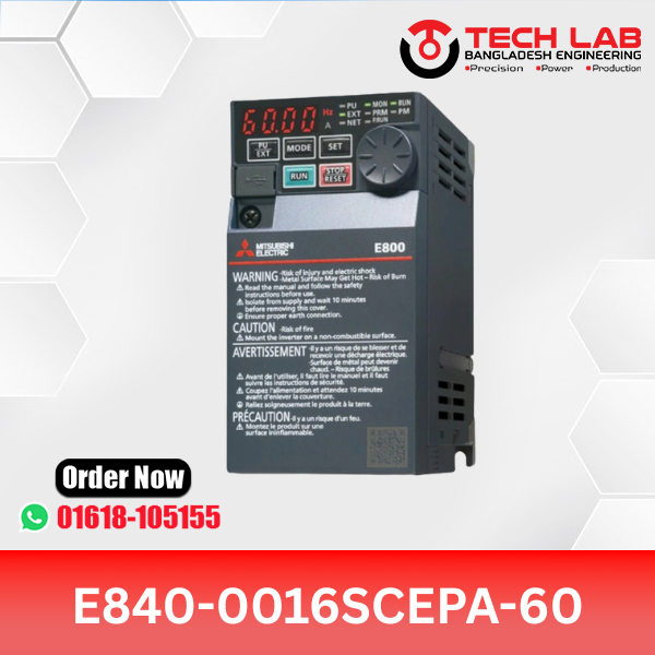 Mitsubishi VFD E840‑0016SCEPA‑60 (0.75 kW / 1 HP) – FR‑E840 Safety‑Ethernet Series