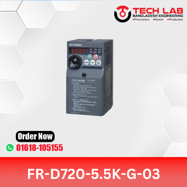 Mitsubishi VFD FR-D720-5.5K-G-03 (5.5 kW / ~7.5 HP) – FR-D700 Series