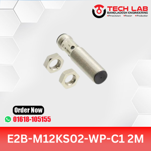 OMRON E2B-M12KS02-WP-C1 – M12 Shielded Inductive Sensor, NPN NO Output, 2mm Sensing Distance, IP67, 2M Cable